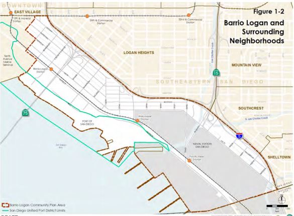 Barrio Logan and the port from city report